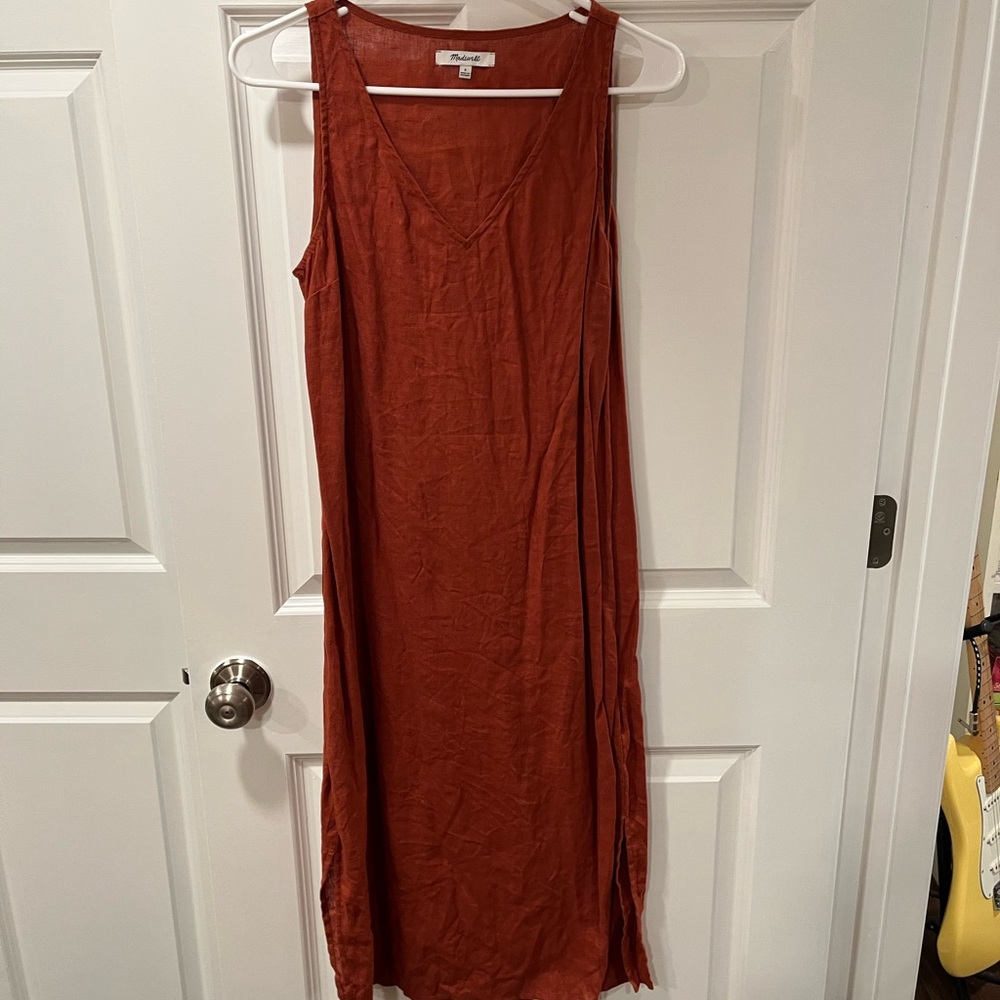 Madewell Sleeveless Maxi Dress in Warm Rust